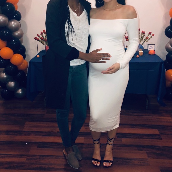 JUXLABEL WHITE OFF THE SHOULDER DRESS SIZE M - Picture 2 of 3